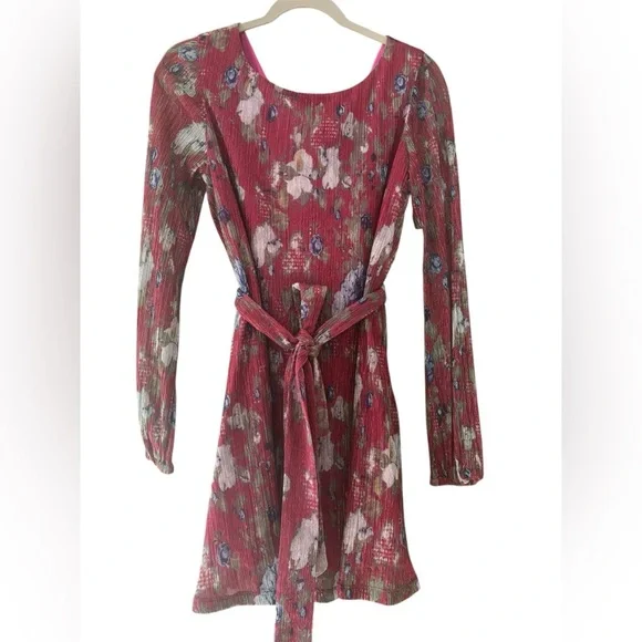 Dress The Population Kirsi Metallic Floral Long Sleeve Minidress NWT - Picture 5 of 5